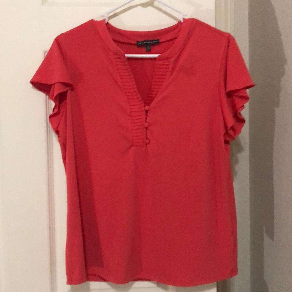 V-neck coral shirt